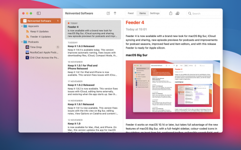 Feeder 4.7.4 for Mac：专业RSS与播客管理的全能解决方案