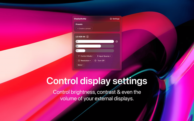 DisplayBuddy 3.0.7 为 Mac 用户带来更可靠的显示器控制体验