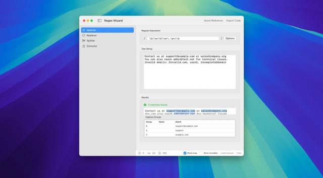 RegEx Wizard 2.1.5 for Mac 正则表达式工具深度评测:实时验证让调试效率翻倍