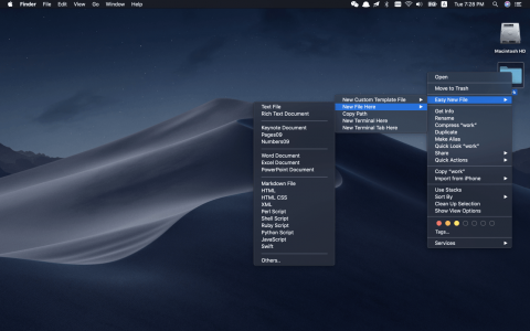 Easy New File 5.7 6.2 for Mac Finder右键超级菜单工具,让Mac用户轻松快速新建文件