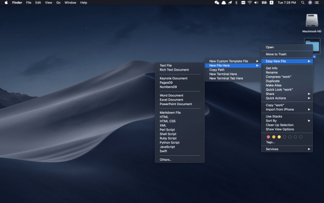 Easy New File 5.7 6.2 for Mac Finder右键超级菜单工具,让Mac用户轻松快速新建文件