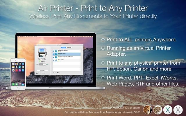 Air Printer 6.7.9 for Mac:把Mac变成虚拟打印机实现无线共享打印