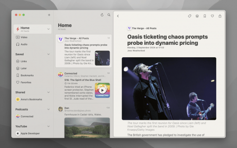 Reeder 2026.6 for Mac:把订阅收进同一条时间线里读、看、听